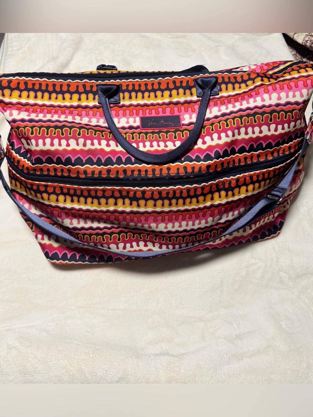 Vera Bradley Stylish Multi-Color Patterned Weekender Bag